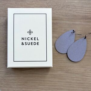 Nickel & Suede lavender leather earrings size small